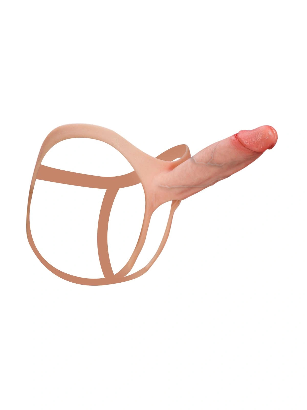 Seraphine | 8.3" x 2.2" Realistic Hollow Platinum Silicone Strap-On Dildo