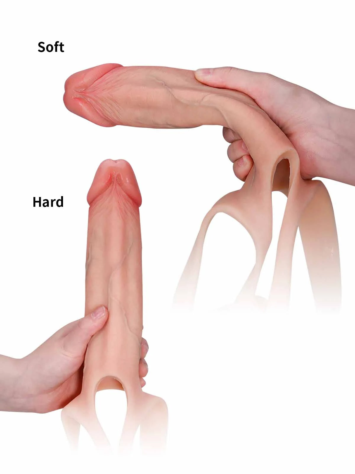 Seraphine | 8.3" x 2.2" Realistic Hollow Platinum Silicone Strap-On Dildo