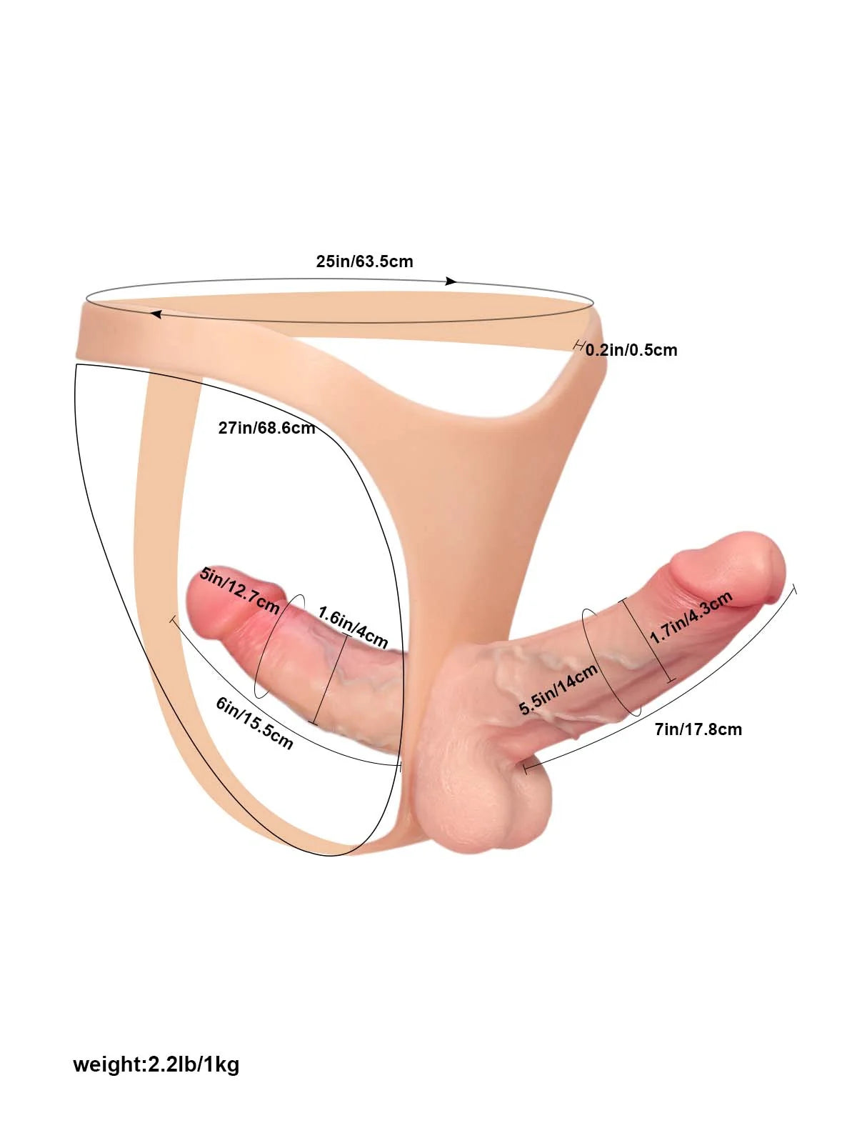 Zorvyn | Lifelike Silicone Strap-On Dildo with Double Realistic Shaft