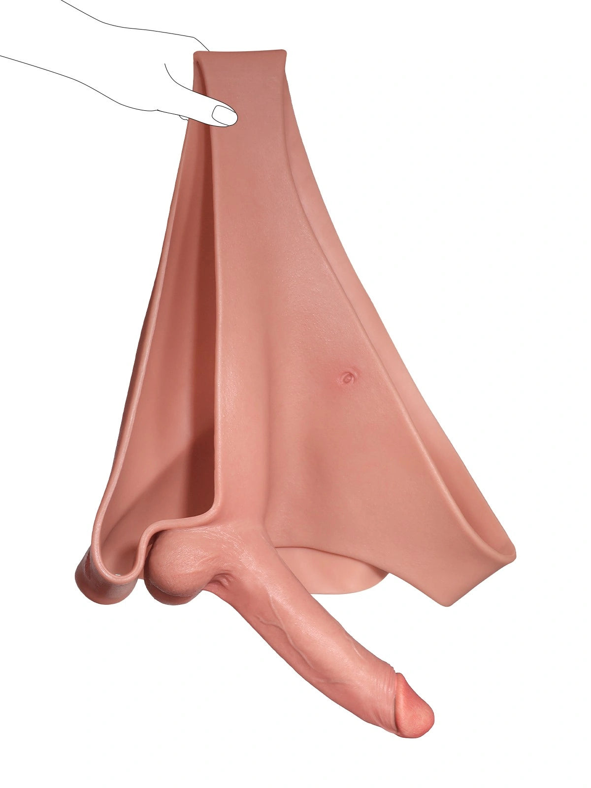 Emily | 7.8" x 2" Plus Size Full-Wrap Strap-On Panties with Realistic Dildo