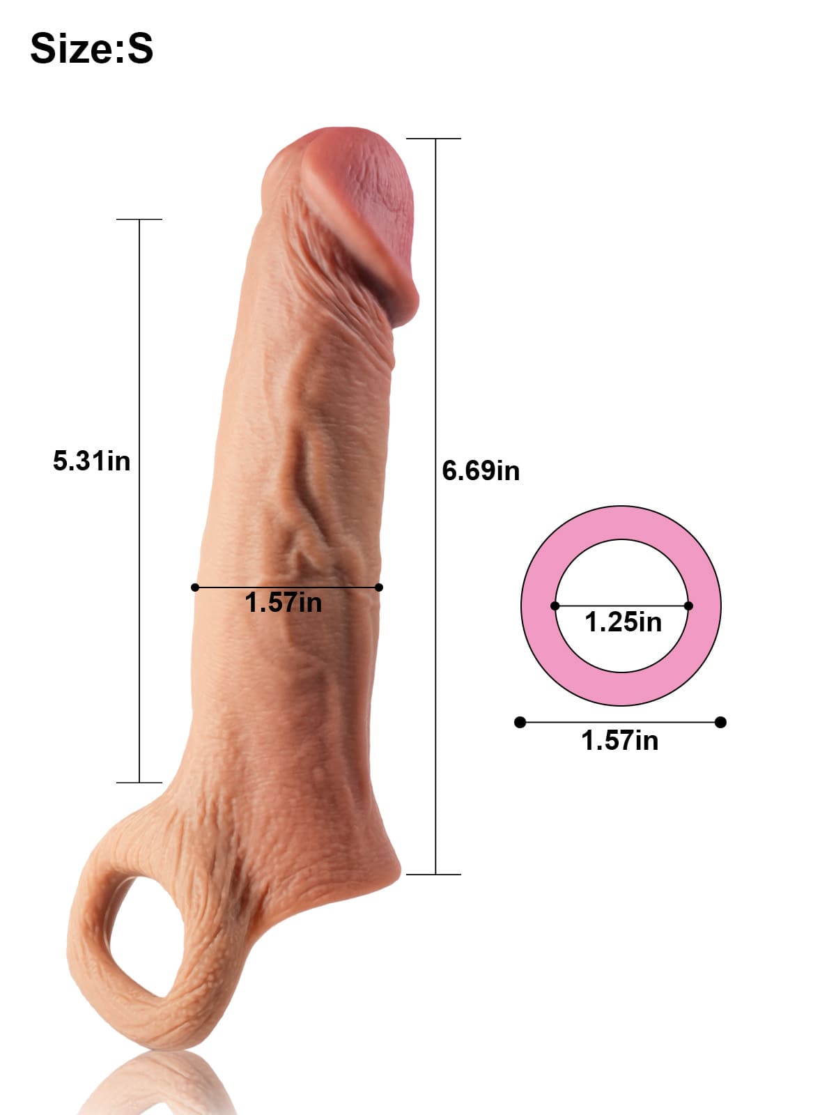 Perfect 6” Length x 4.9” Girth S Size Penis Sleeve Condoms