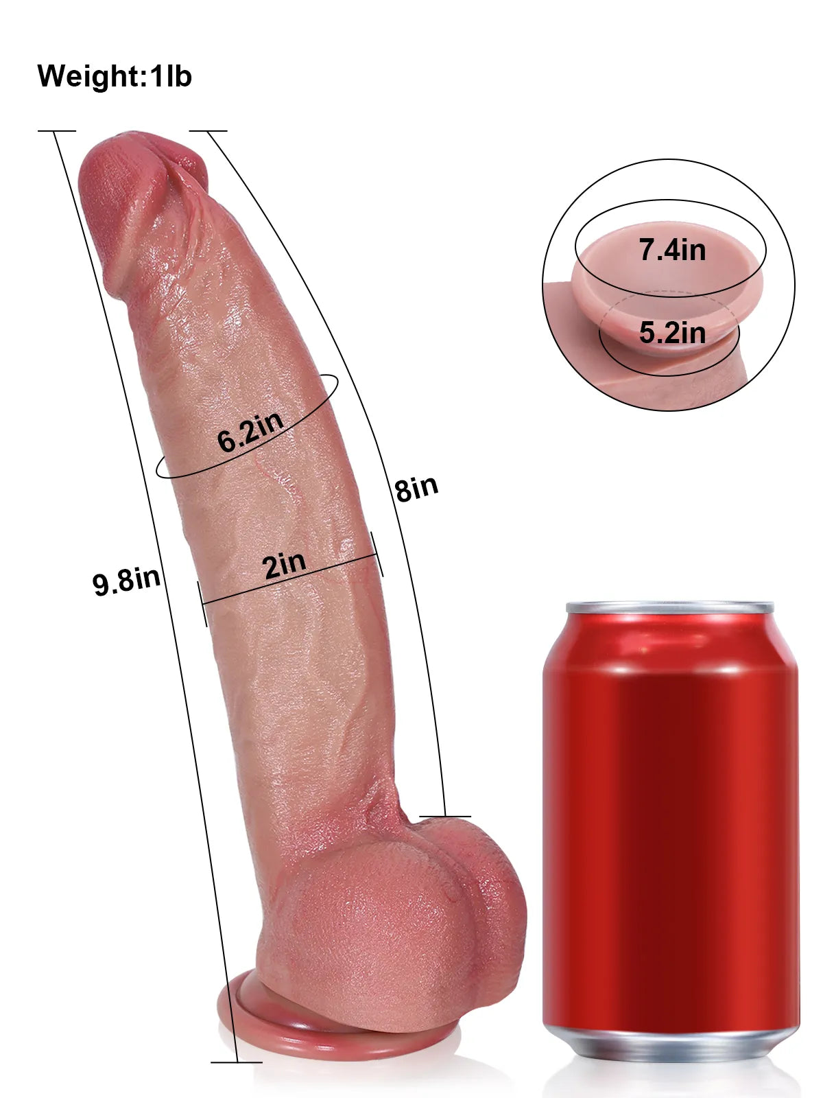 9.8" x 2" - Flesh Sexy Glans Most Realistic Dildo With Metal Keel Bendable