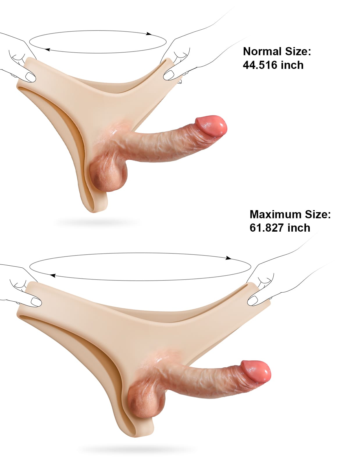 Consolador hueco con correa de silicona y bolas móviles para mujeres y hombres