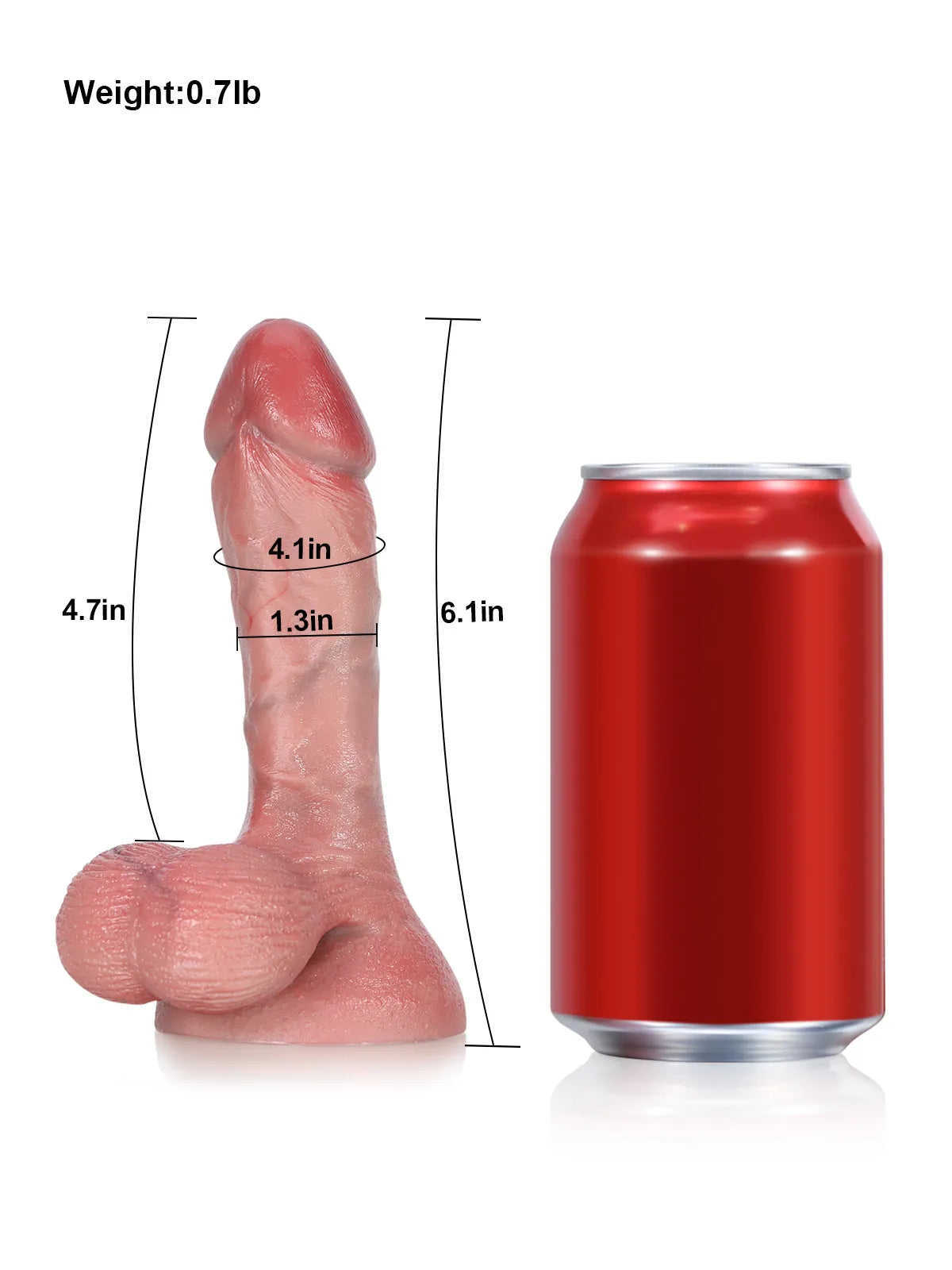 6.1" x 1.3" - Softest Flesh Like Small Penis Dildo With Swinging Saggy Balls