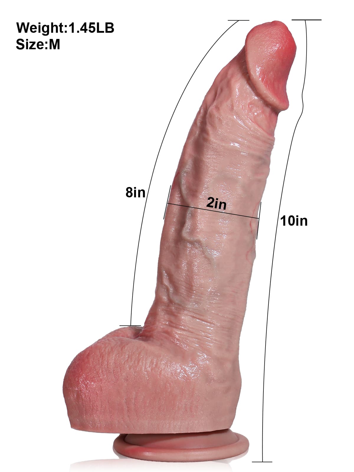 Stephen 10" * 2" Flesh Huge Thick Realistic Dildo With Metal Keel Bendable