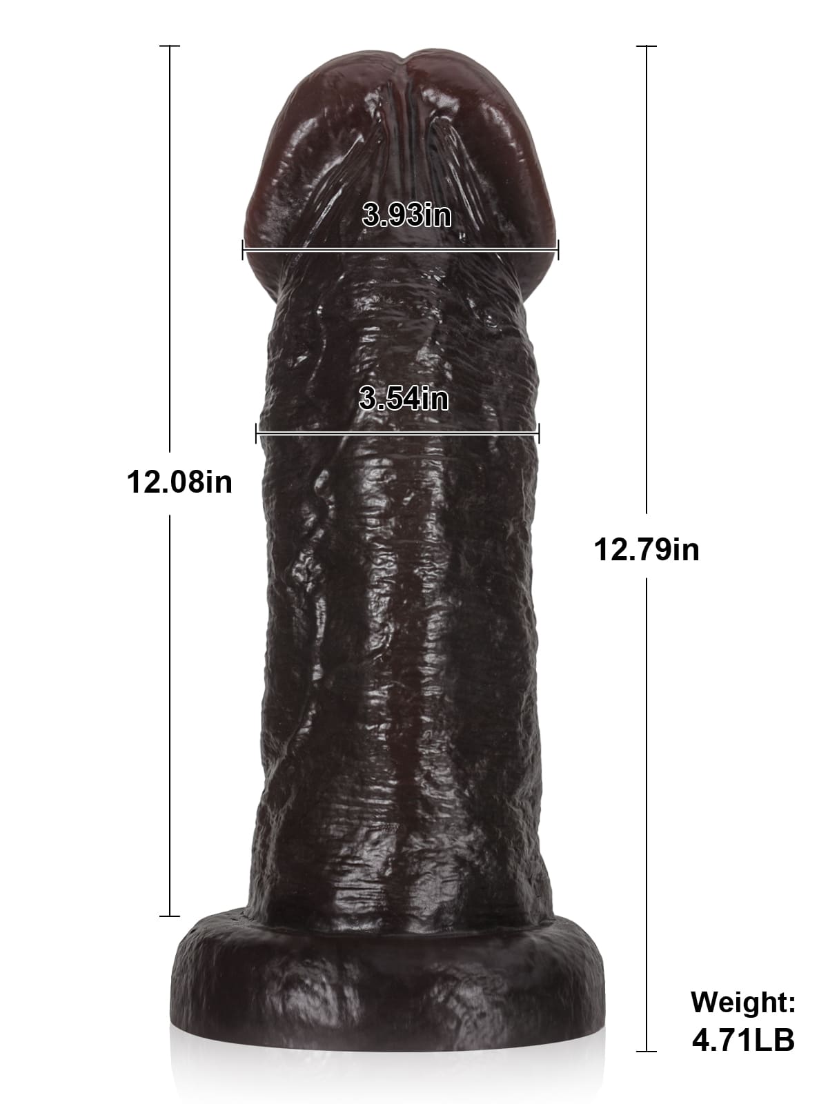 Turner 12" x 3.5" BBC Extreme Huge Anal Dildo Flesh Skin Silicone Soft Dildo