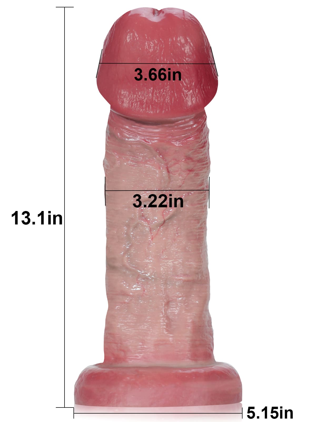 Turner 13" x 3.2" Extreme Huge Anal Dildo Flesh Skin Silicone Soft Dildo