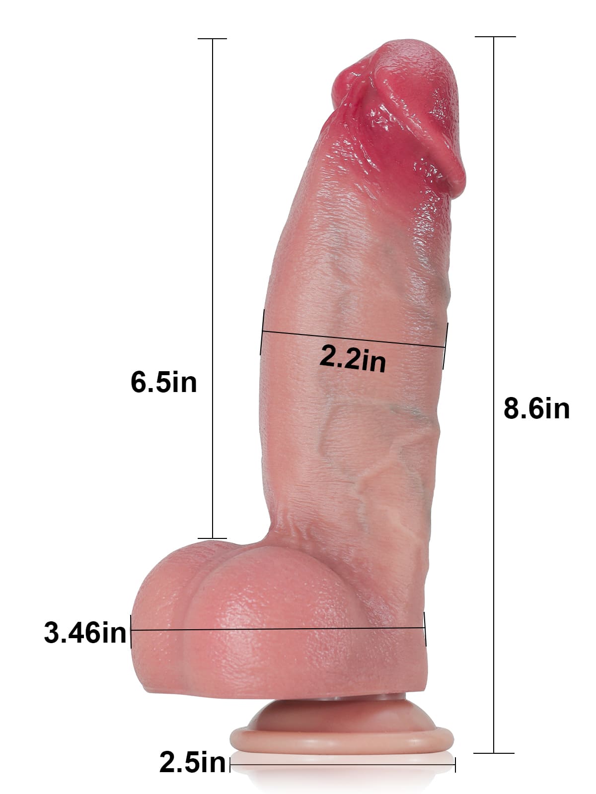 Kimi 8.6" x 2.2" Flesh Thick 3 Modes Thrusting High Frequency Pulsating Dildo