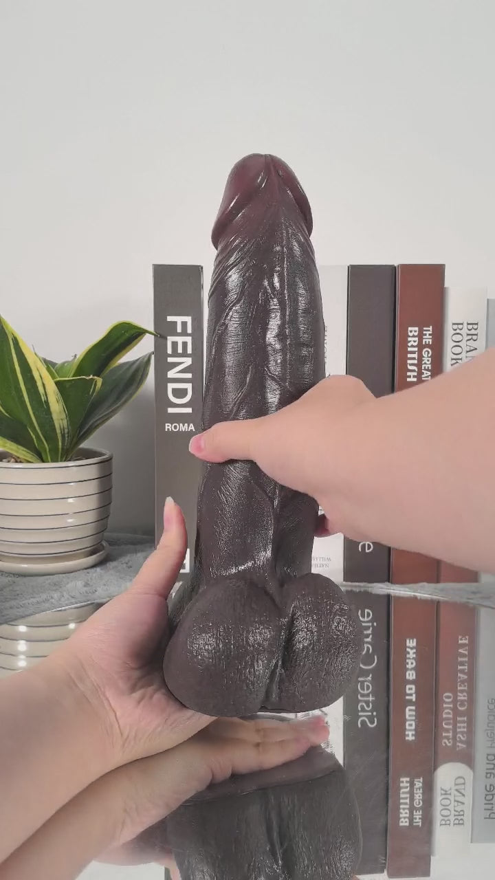 Raptor  10" x 2.5" Sliding Skin Vac-U-Lock BBC Dildo With Moving Balls & Suction Cup