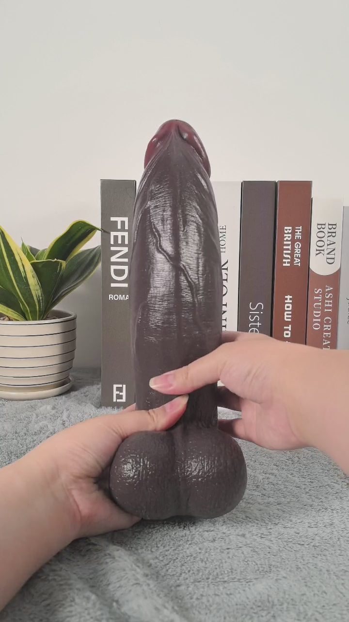 Zeus  11" x 3"  BBC Black Strong Extra Huge Thick Dual Density Dildo