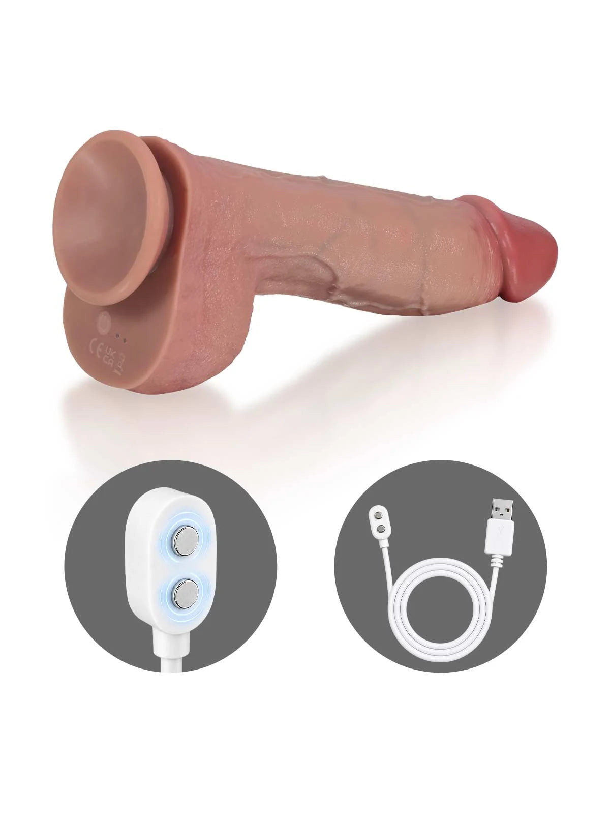Marcus |  10.6" x 2.3 " 4-in-1 Realistic Dildo — Thrusting, Vibrating, Heating & Waterproof