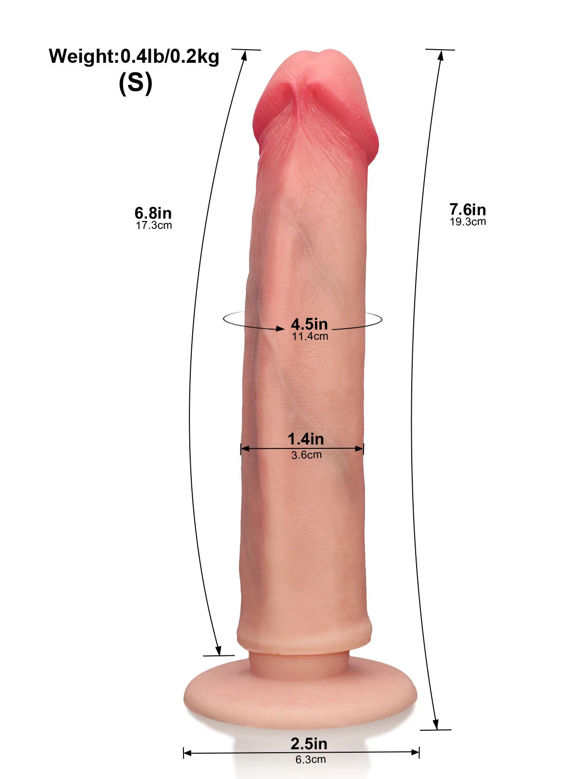 Rico | 7.6 " x 1.4"  Realistic Strap-On Dildo for Pegging | O-Ring Compatible, S & L