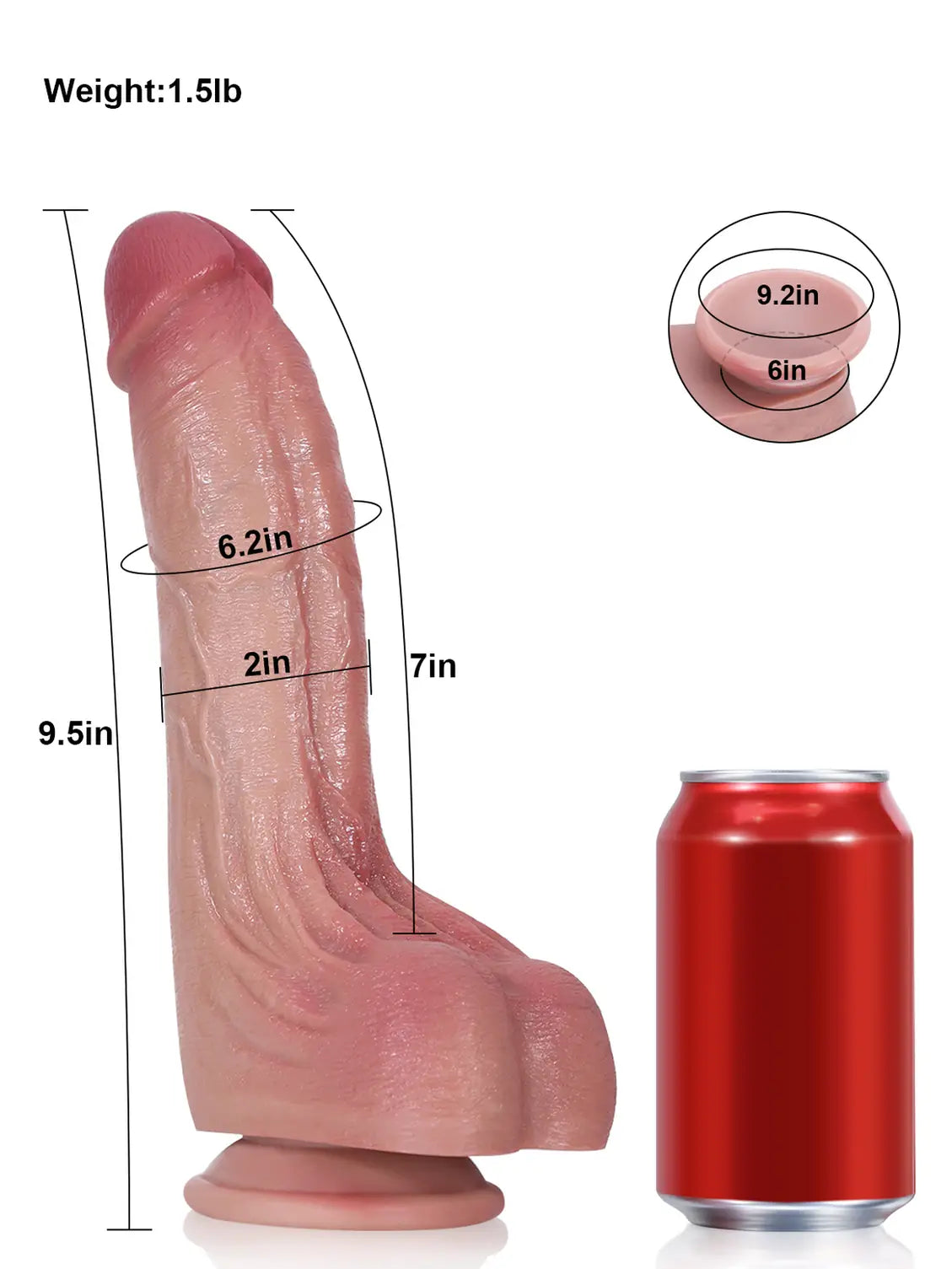 9.5" x 2" - Flesh Ultra Realistic Real Feel Dildo