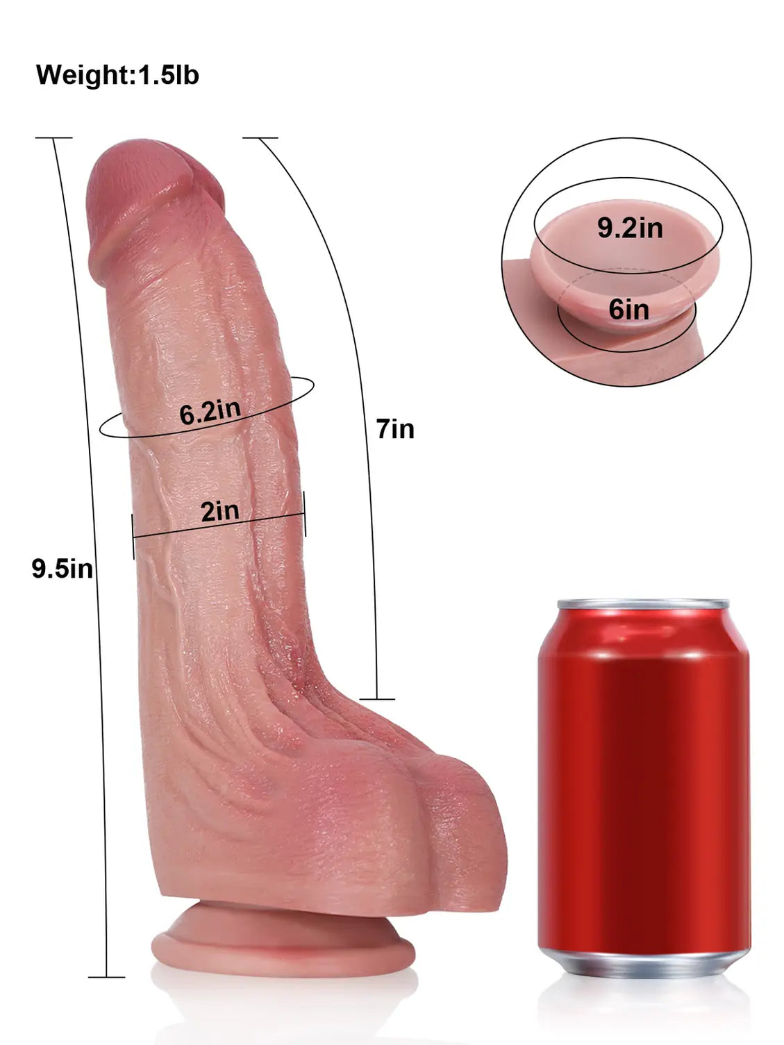9.5" x 2" - Flesh Ultra Realistic Real Feel Dildo