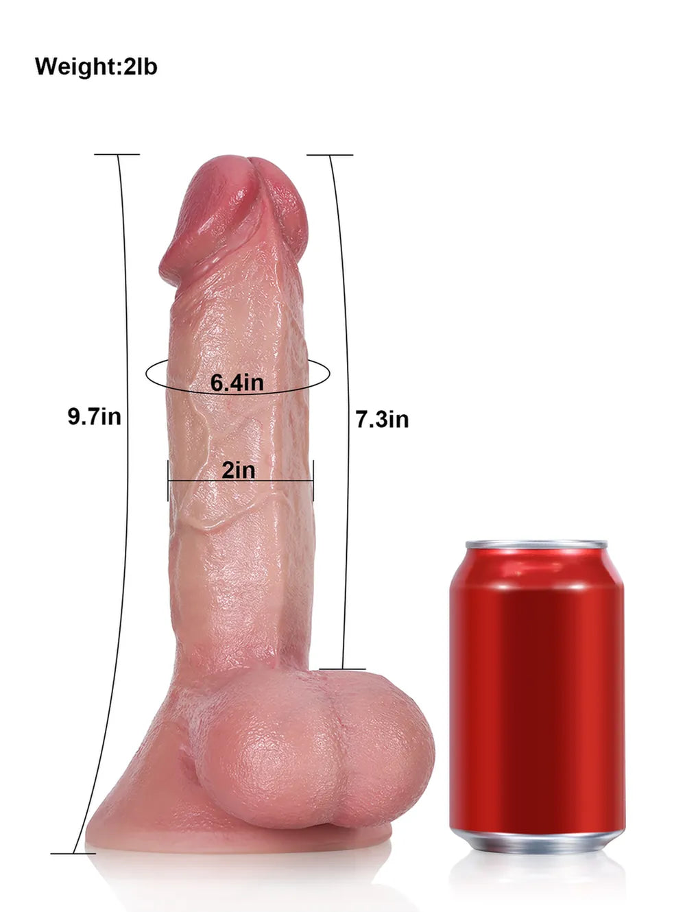 9.7" x 2" - Realistic Soft Dildo With Swinging Balls & Metal Keel Bendable
