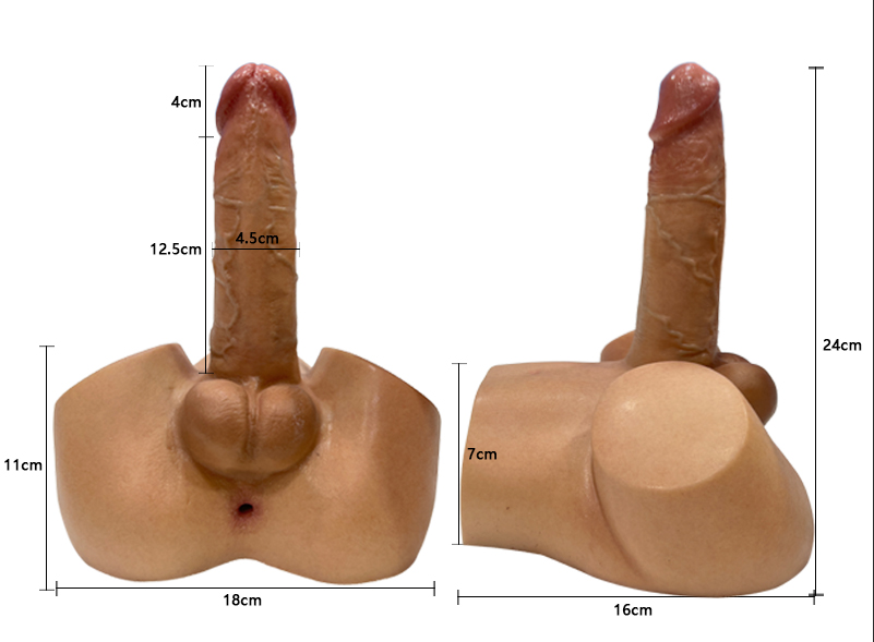 Ryder 4.6LB" Realistic Torso Dildo with Booty Base and Anal Channel