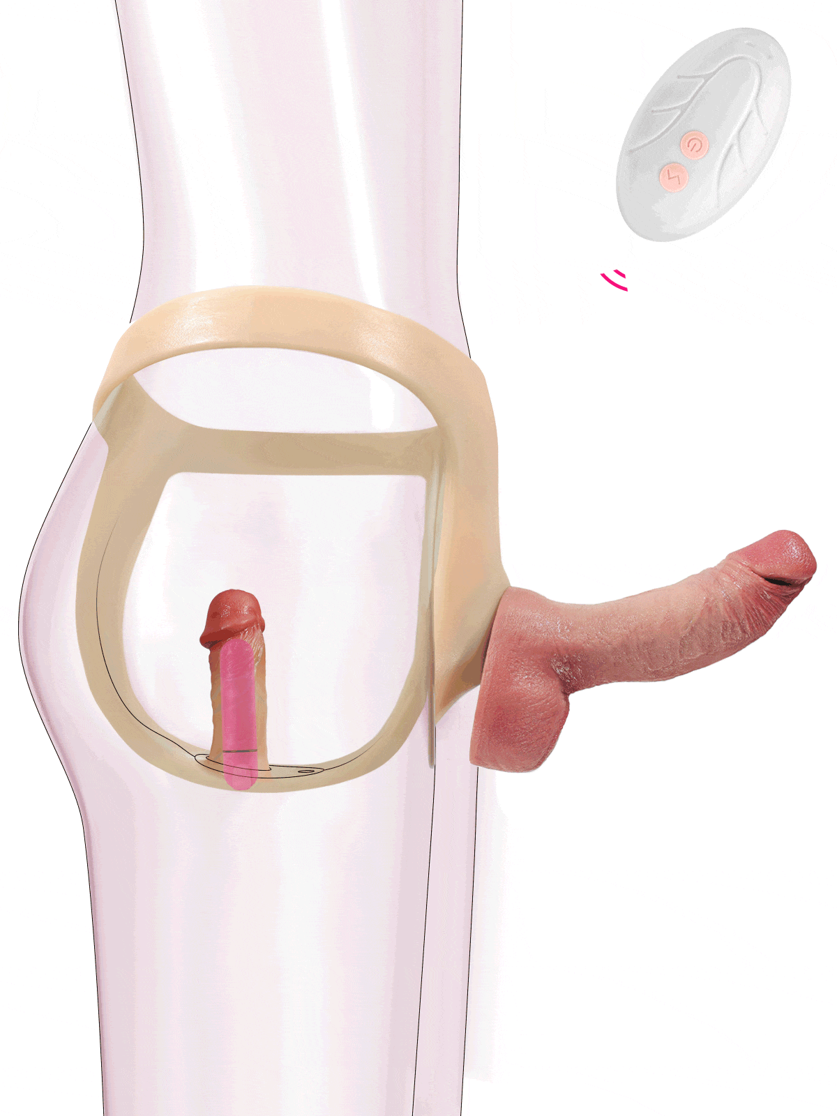 Correa de silicona con consolador anal vibrador para consolador con ventosa (consolador reemplazable no incluido)