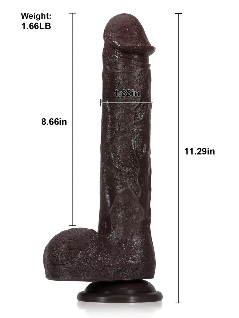 Adrianus | 11" x 1.9" Black Big Vibrating Thrusting Dildo 7 Modes Thrusting & 3 Modes Vibrating